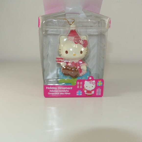 HELLO KITTY Vintage Christmas Decoration Ornament In Original Box Candy Cane - Picture 2 of 5